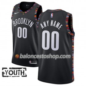 Camiseta Niños NBA Brooklyn Nets Personalizadas 2018-19 Nike City Edition Negro Swingman